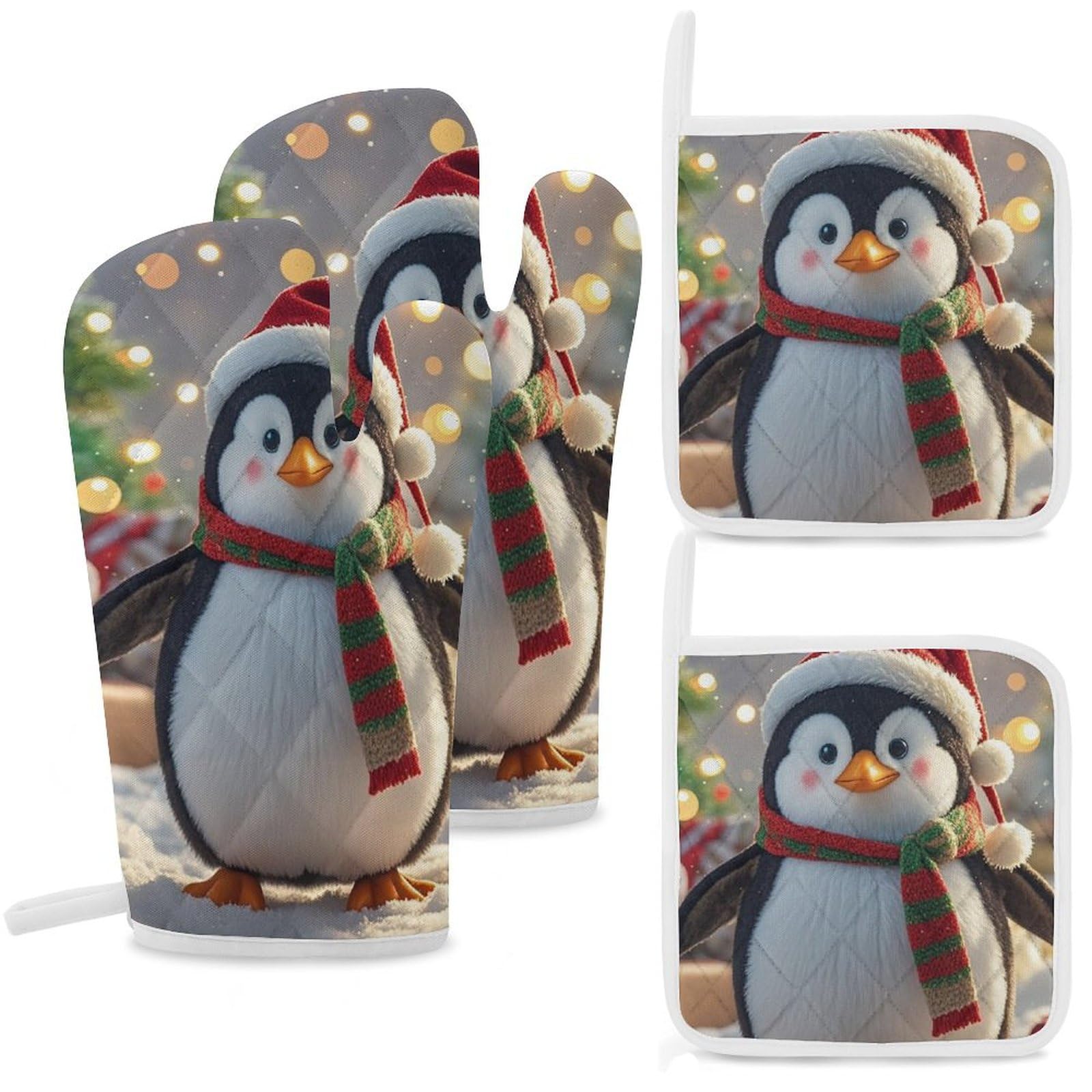 Gants de cuisine de Noël pingouins pour éviter les brûlures lors des repas de fête