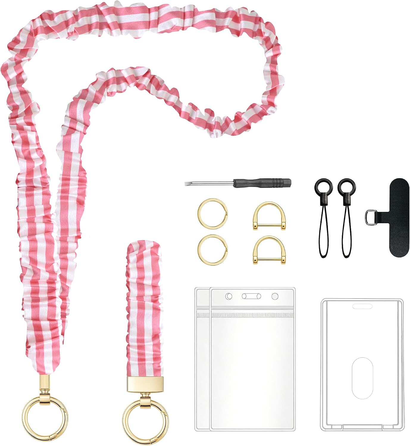 Scrunchie Lanyard for ID Badges - Elastic Cute Teacher Lanyard with ID Holder for Office Staff, Teacher Appreciation image 3
