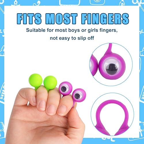 Miniatura 3 de 3 otters 48 anillos de globo ocular, ojos de marioneta de dedo, dedo de monstruo, globo ocular ondulante, anillos de ojos para niños, cumpleaños,