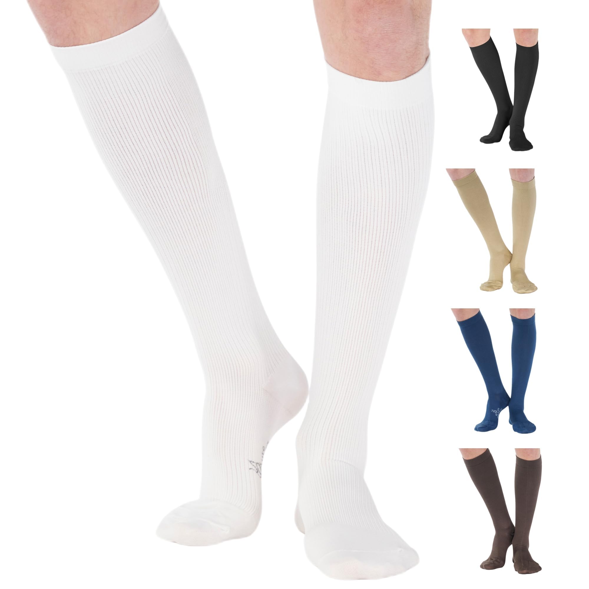ABSOLUTE SUPPORT Cotton Compression Socks for Women & Men 20-30 mmhg Knee High