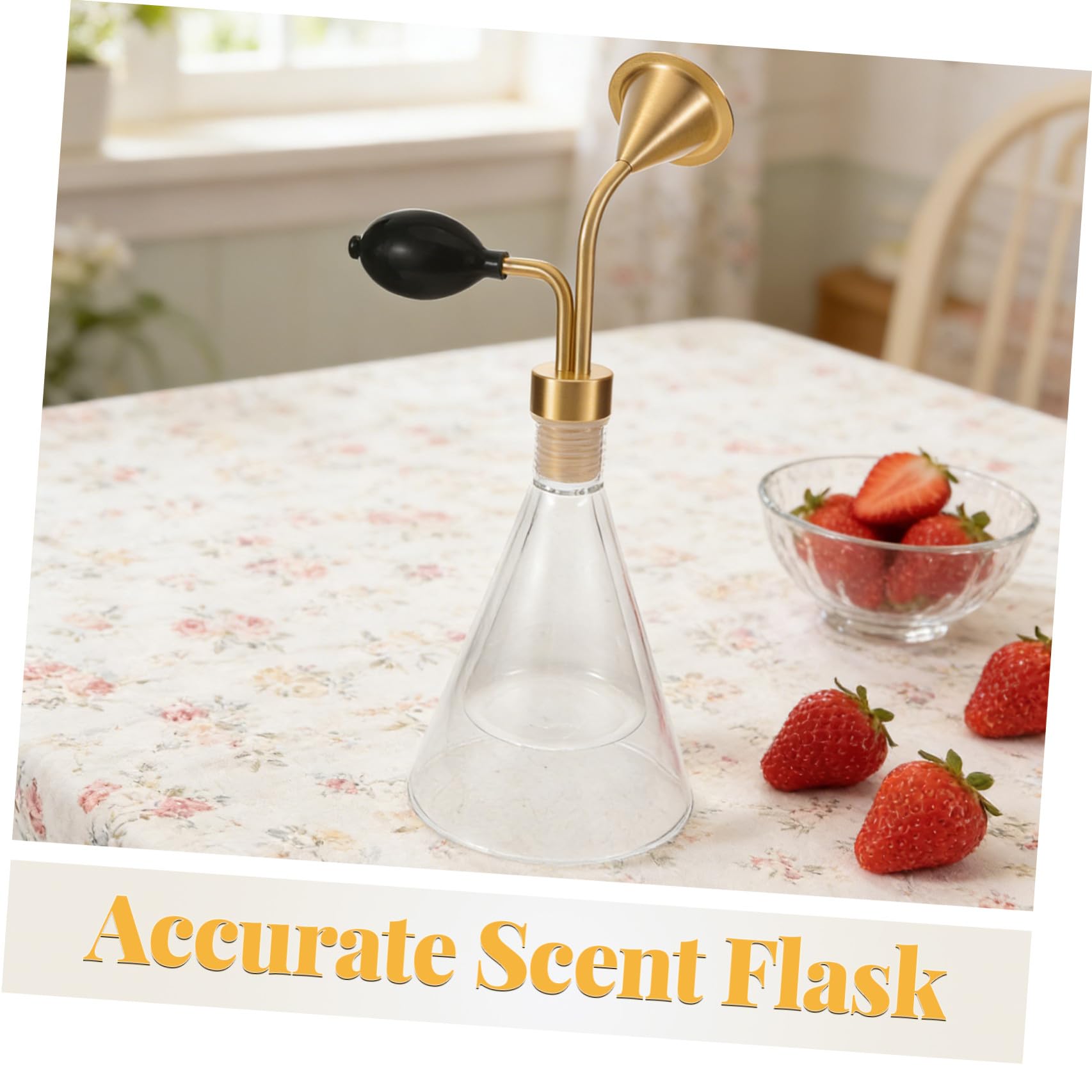 BETOOKY Szklana Testowa Do Perfum z Mosiężną Pompką i Ergonomiczną Rurką Dyfuzor Olejków Eterycznych Do Aromaterapii Spa Przenośne Urządzenie i Podróży