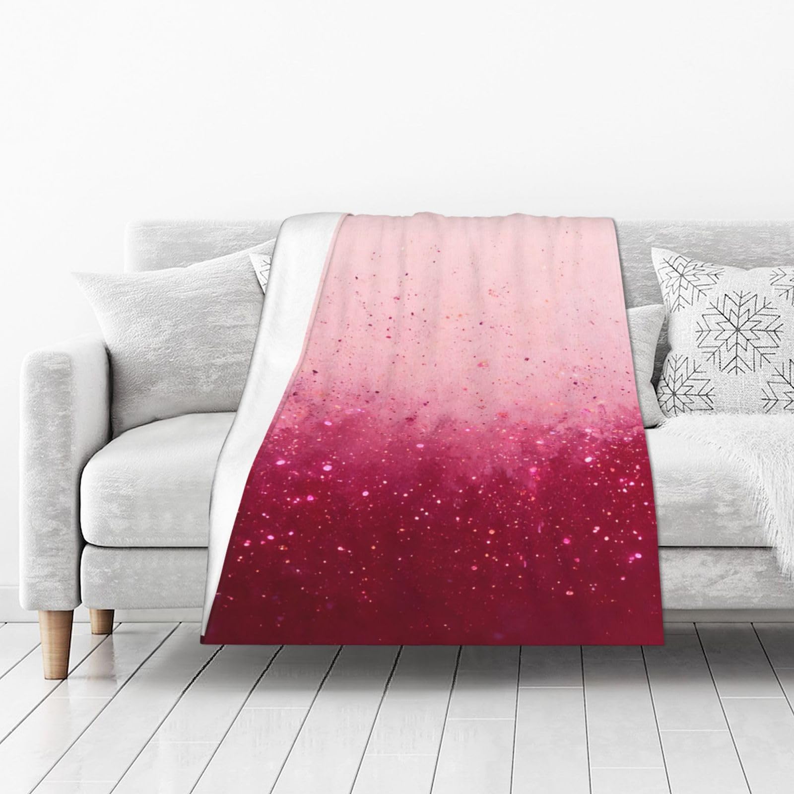 DUYIOKH Peach Gradient Print Thick Throw Blanket, Blanket for Couch Bed Warm Travel Blanket for Camping Movie Night