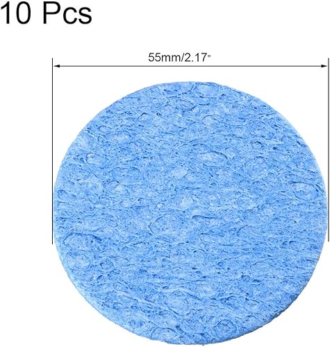 Miniatura 2 de uxcell Esponja de soldadura 2.165x0.433 in para puntas de hierro limpiador redondo azul 10pcs