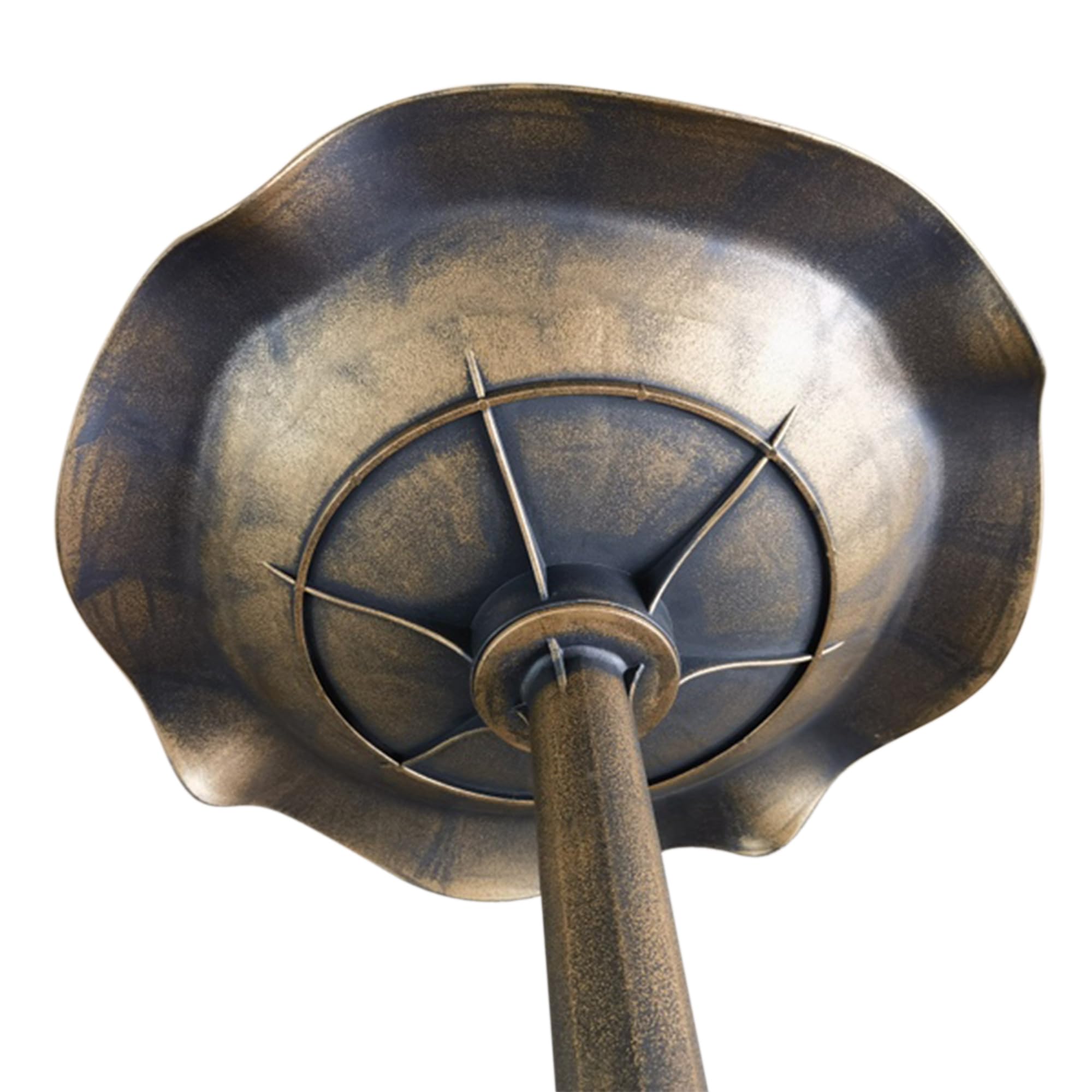 Outsunny Baño para Pájaros de Jardín al Aire Libre, Altura 71 cm, Comedero para Pájaros con Lavabo Diseño Hoja de Loto y Acabado Envejecido, Ligero y Resistente, Bebedero para Aves, Bronce