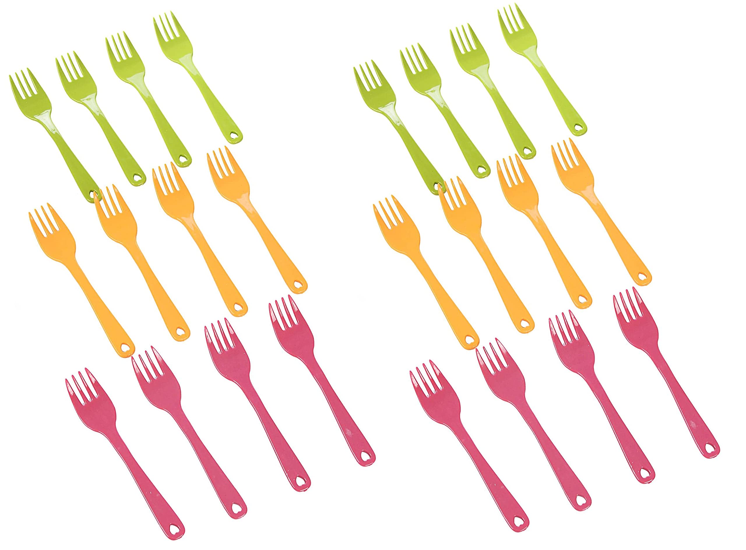 NimboseĀ® Reusable Unbreakable Baby Feeding Serving Fork Set for Kids, Stylist Baby Fork Set (Multicolour, Pack of 24)
