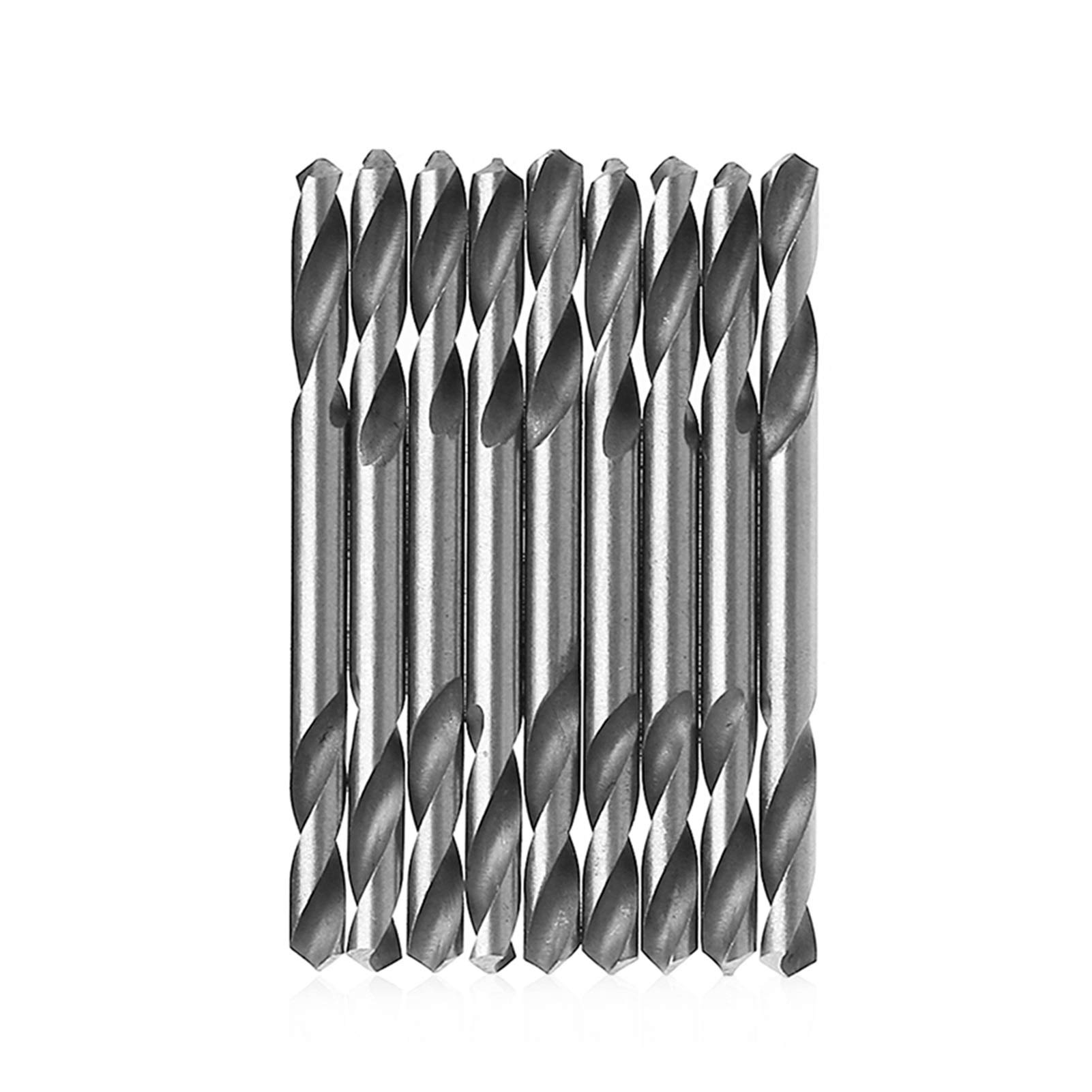 Brocas 10 piezas 3 mm 3,2 mm 3,5 mm 4 mm 4,2 mm 4,5 mm 5,0 mm 5,2 mm HSS Herramientas de perforación de torsión en espiral de doble extremo Juego de brocas Juego de brocas (Diámetro del orificio: 3