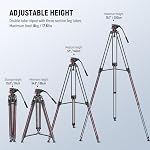NEEWER LL38 Trépied caméra vidéo de 79"/2m avec tête fluide & Vêtements de nettoyage, Trépied en métal lourd avec une plaque de libération rapide étape compatible avec Canon Nikon Sony Caméscope, Max Charger 17.6lb
