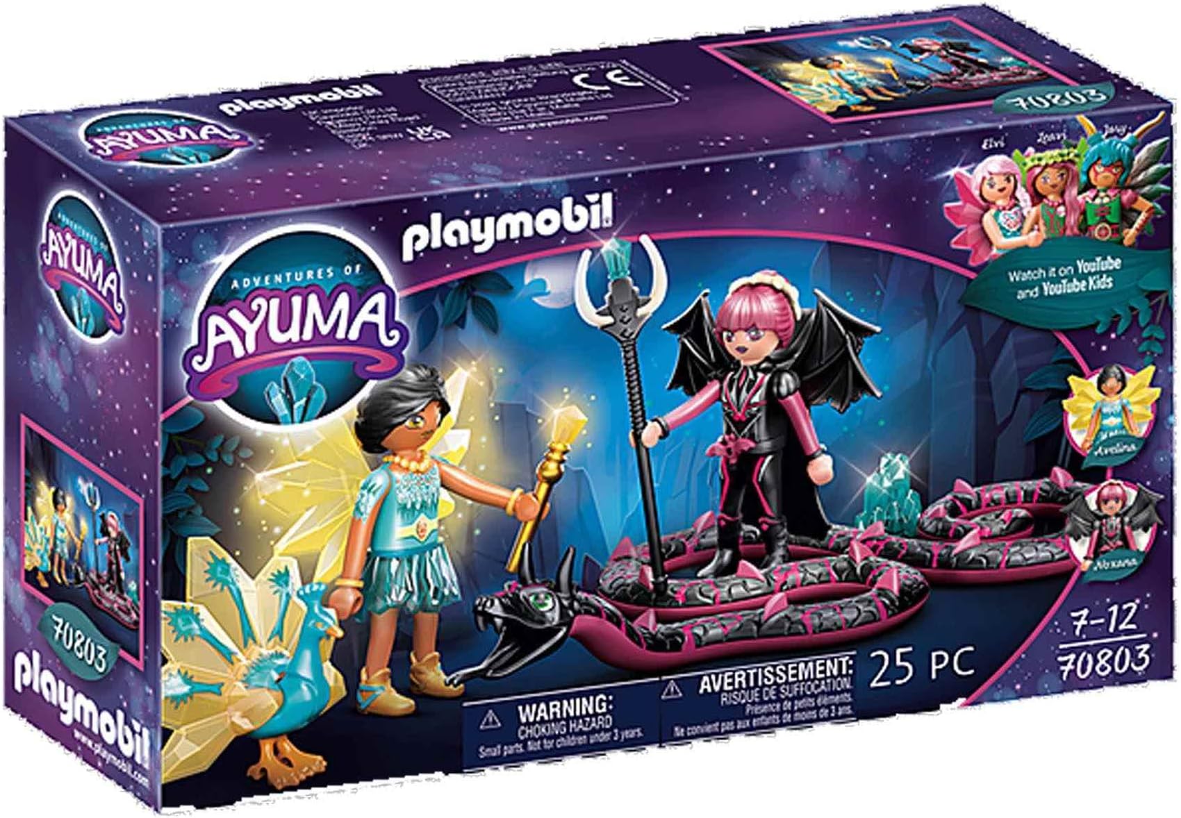 70803 Adventures of Ayuma Crystal FAiry and Bat FAiry with Soul Animals, FAiry-Tale Toy, Fun Imaginative Role-Play, Playset Suitable for Children Ages 7+