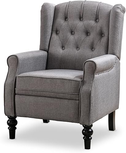 TTGIEET Silla reclinable para sala de estar sofá reclinable vintage Winback sillón de lectura con asiento acolchado silla de tela con efecto