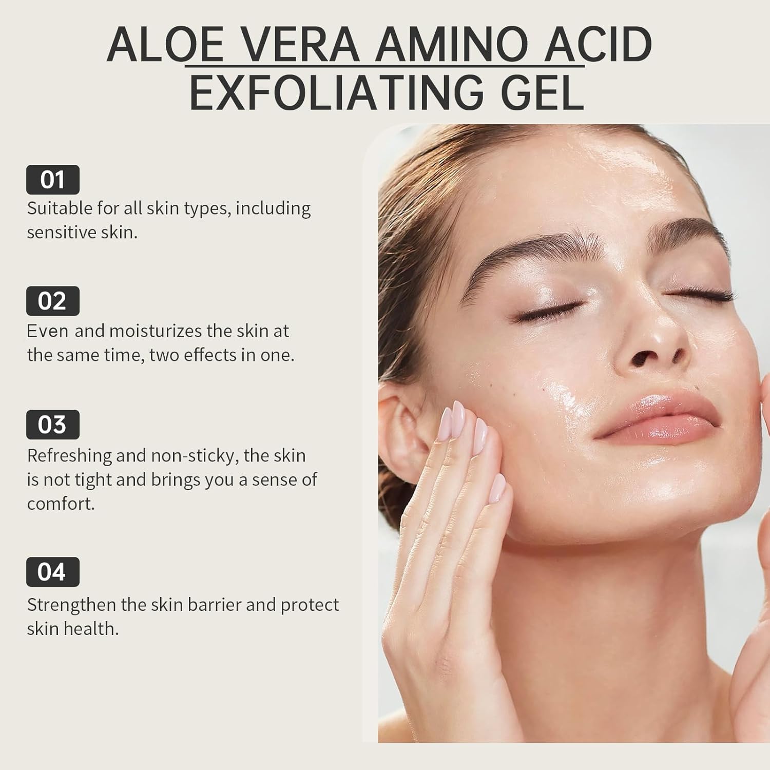 Aloe Vera Exfoliating Gel,Facial Exfoliator Cleanser for Face & Body,Exfoliating Gel Scrub with Aloe Vera Herbal Extract Cleanses the Skin,Hydrate and Moisturize,Suitable for All Skin Types,3.53 Fl Oz - Image 5