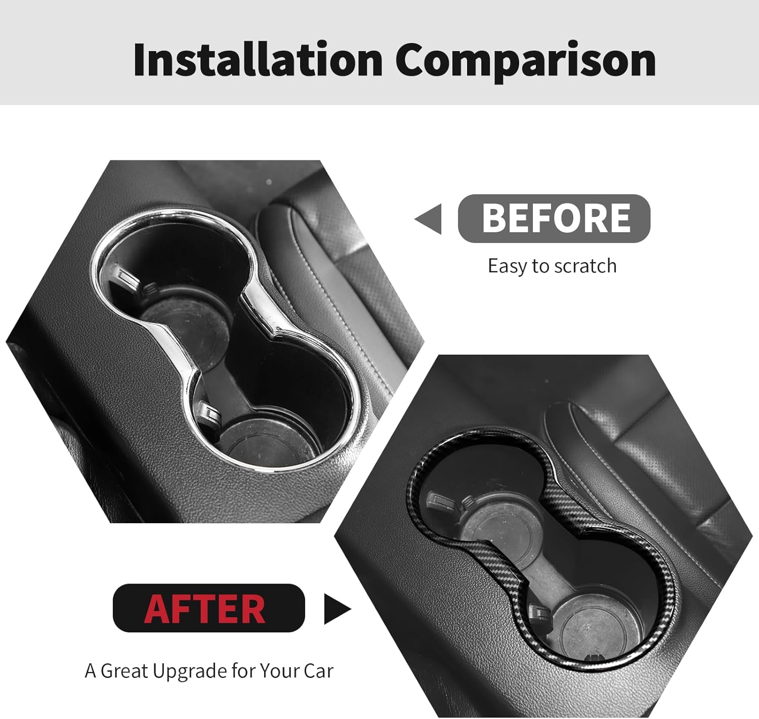 RT-TCZ 17PCS Carbon Fiber Interior Trim Kit Cover Center Console Decoration Interior Accessories for Ford Mustang 2015 2016 2017 2018 2019 2020 2021 2022 2023