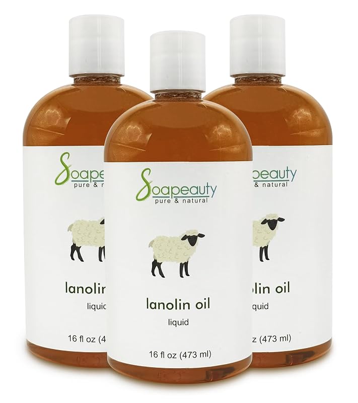 Óleo de lanolina líquida Soapeauty sem fragrância adicionada — 3 frascos de 473 mL
