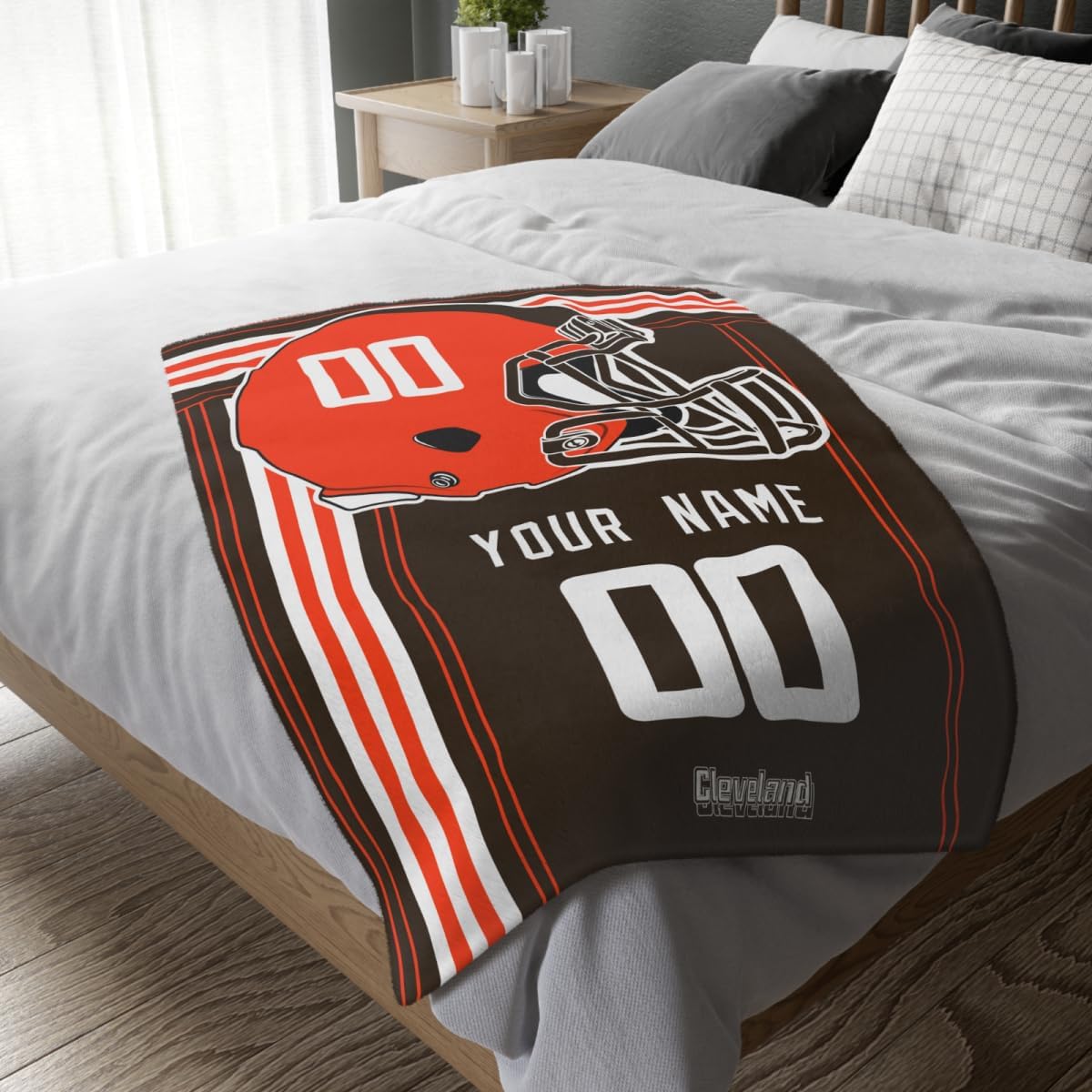 ANTKING Cleveland Blanket Gifts for Men Women Boy Throw Blanket Custom Name and Number - Image 5
