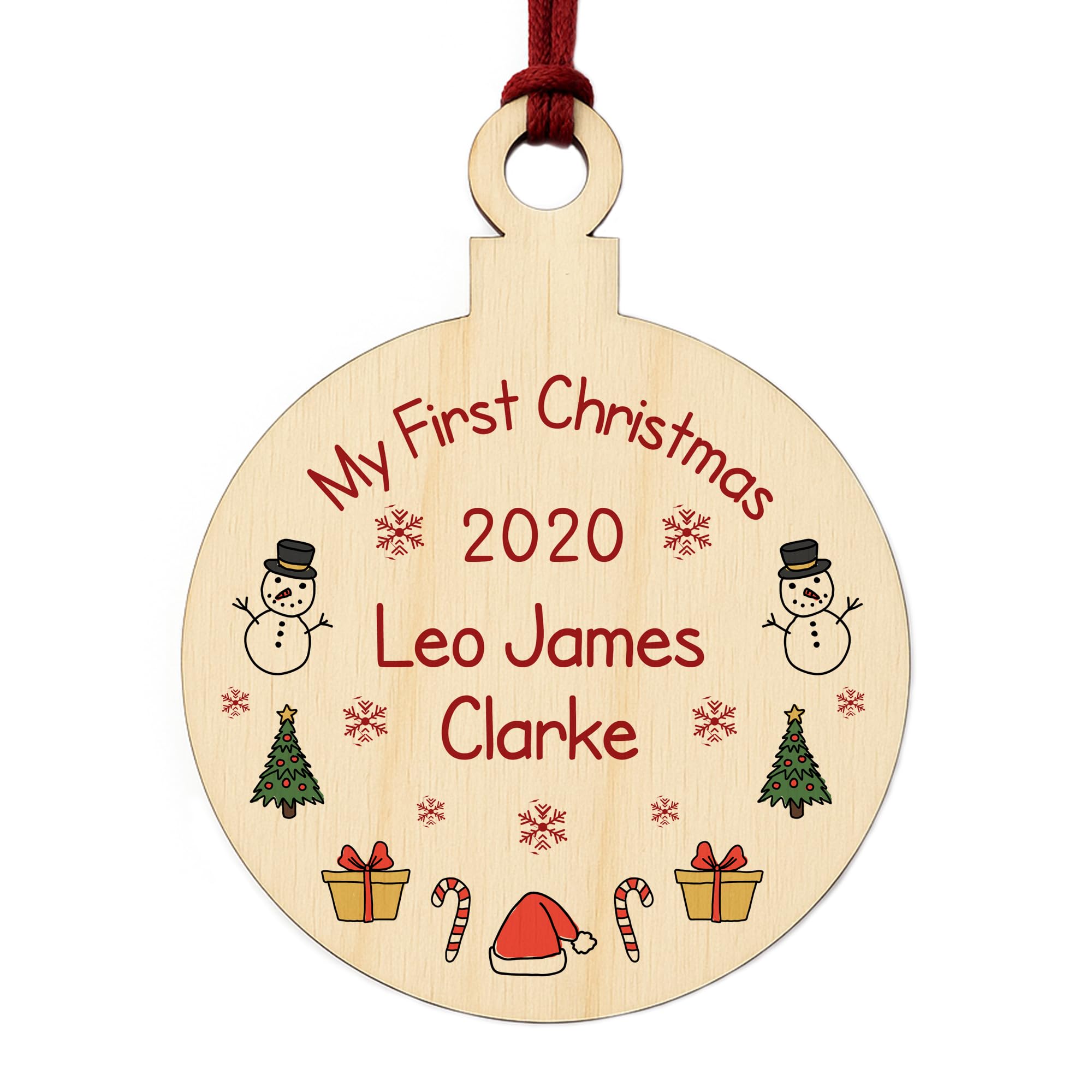 My First Christmas Bauble PERSONALISED New Baby Gift 1st Xmas Family Keepsake