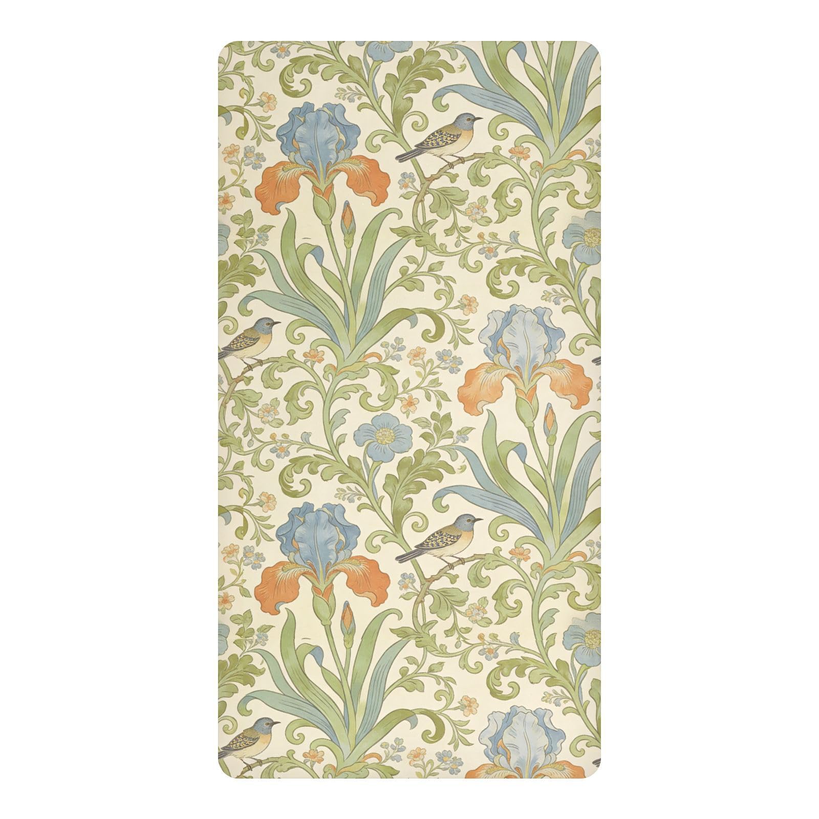 Mini draps imperméables lit d'enfant Iris Bird William Morris beige