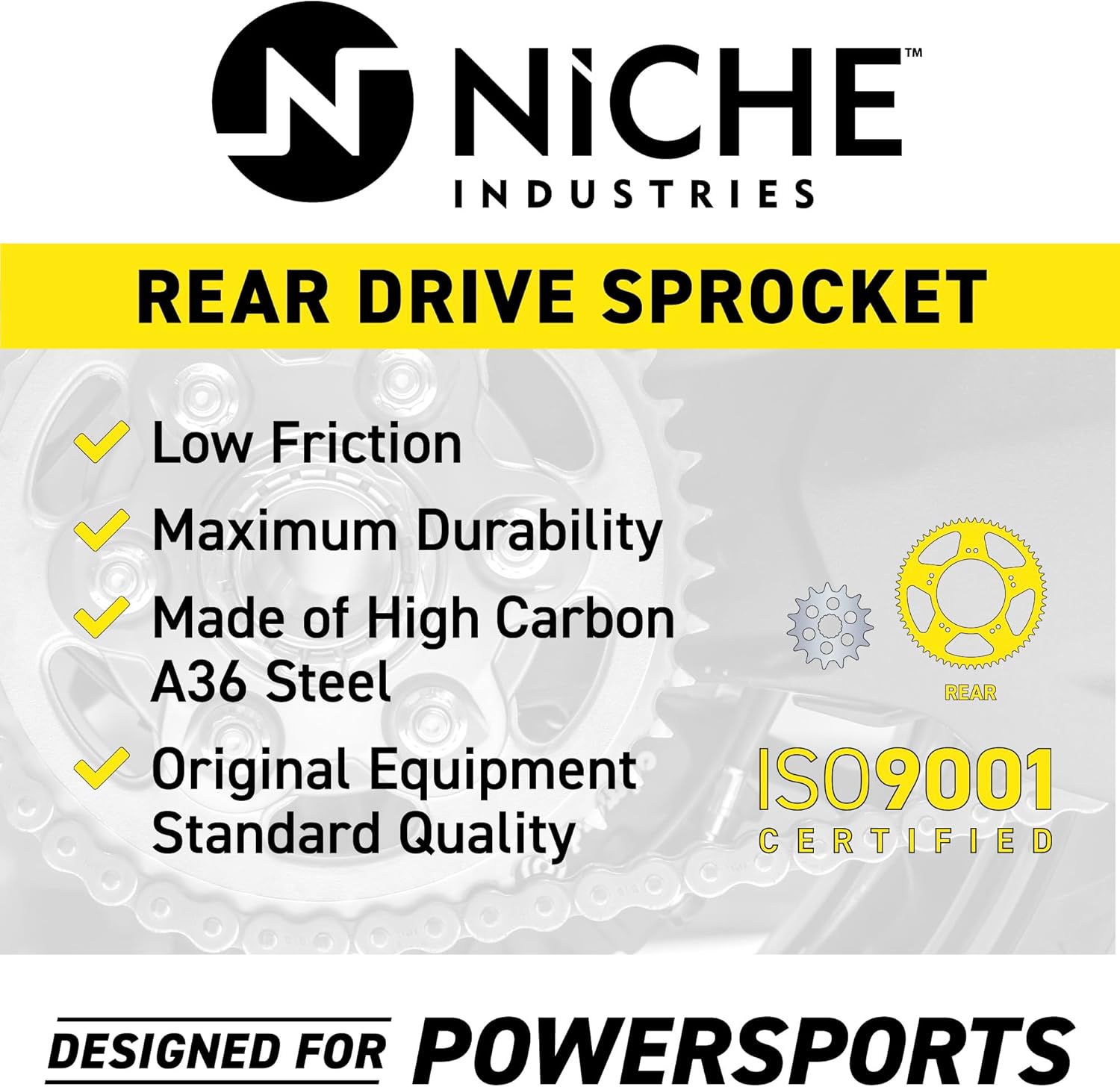 NICHE 420 Pitch 38 Tooth Rear Drive Sprocket for Kawasaki KLX110 KLX110R 42041-0082