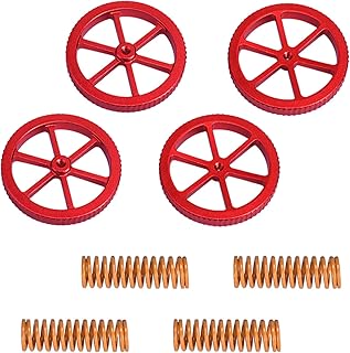 Zeelo Upgraded 4PCS Aluminum Hand Twist Leveling Nut with 4PCS Hot Bed Die Springs for Ender 3/3 Pro/3 V2, Ender 5/5 Plus/Pro, CR-10, CR10S/10S Pro, CR 20 3D Printer
