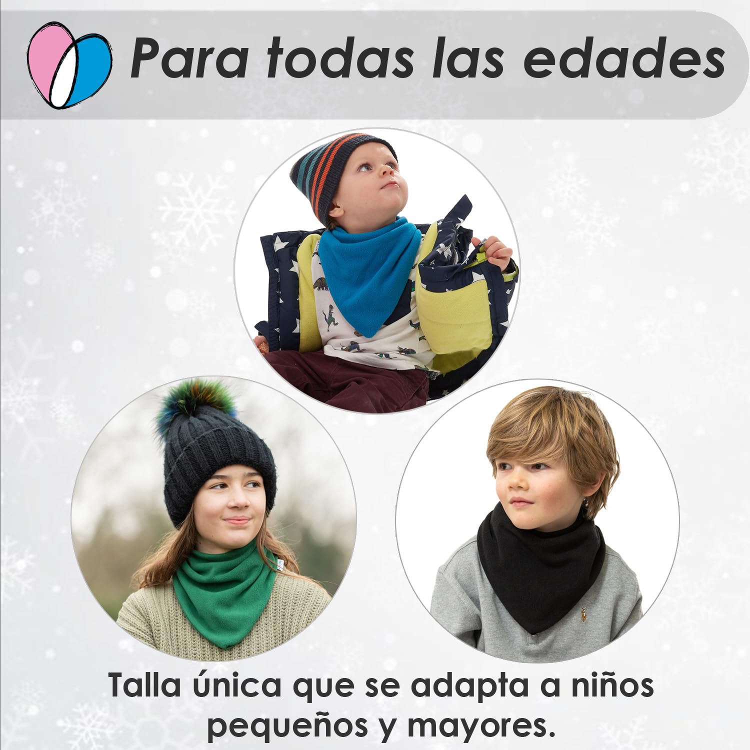 Lovjoy Bufanda/cuello térmico de invierno para bebés y niños: calentador de cuello, suave y cómodo, en muchos colores, adecuado para niños de todas las edades