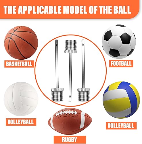 Miniatura 6 de Agujas de bomba de bolas (paquete de 100)  Agujas de inflado resistentes y pasadores de bola para baloncesto, balón de fútbol, fútbol, bomba de