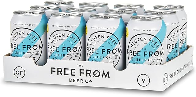 The Free From Beer Co 4.8% IPA 12 Pack, 12 x 330ml Cans, Indian Pale Ale, Gluten Free Drink, Vegan Drink, Great Tasting Beer Gifts For Men & Women