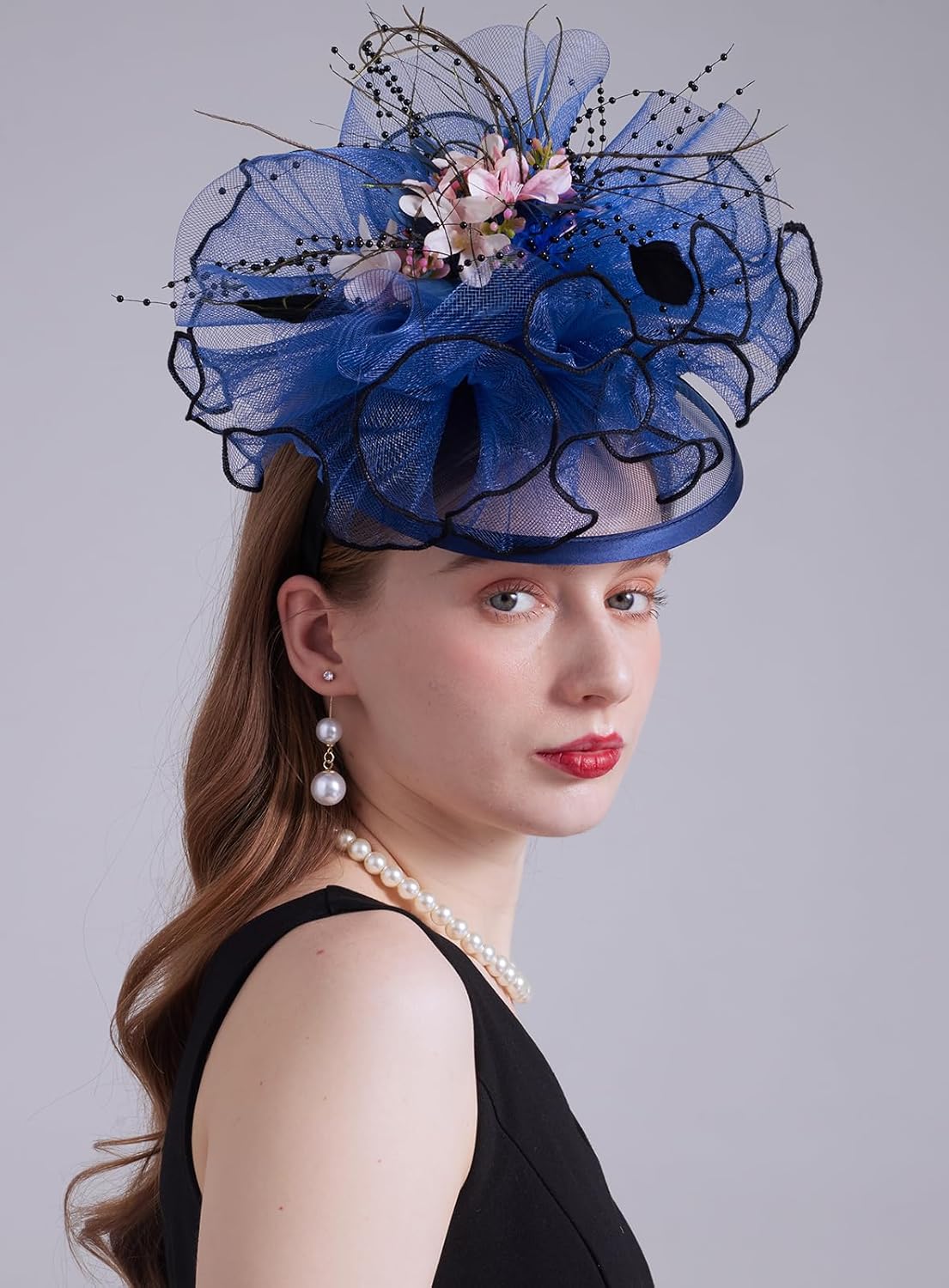 Women's Organza Church Kentucky Hat Fascinato Wedding Cocktail Tea Party Derby Hats Sun Hat