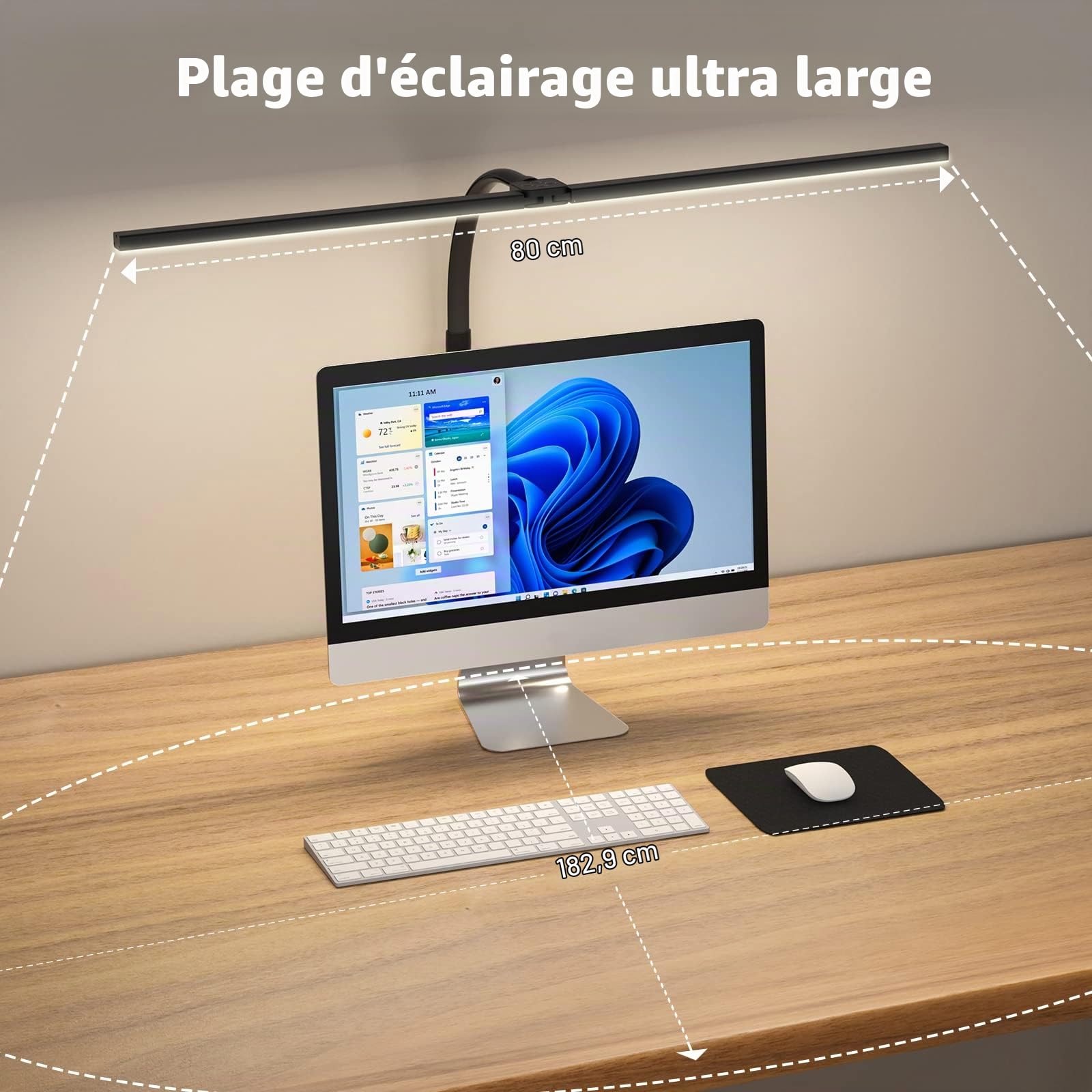 Lampe De Bureau LED, Lampe De Table Télécommandée 100 Modes D'éclairage Lampe De Lecture Pour Livres Avec Pince Pour La Maison, Le Bureau Et La Chambre Avec Col De Cygne Flexible, Noir