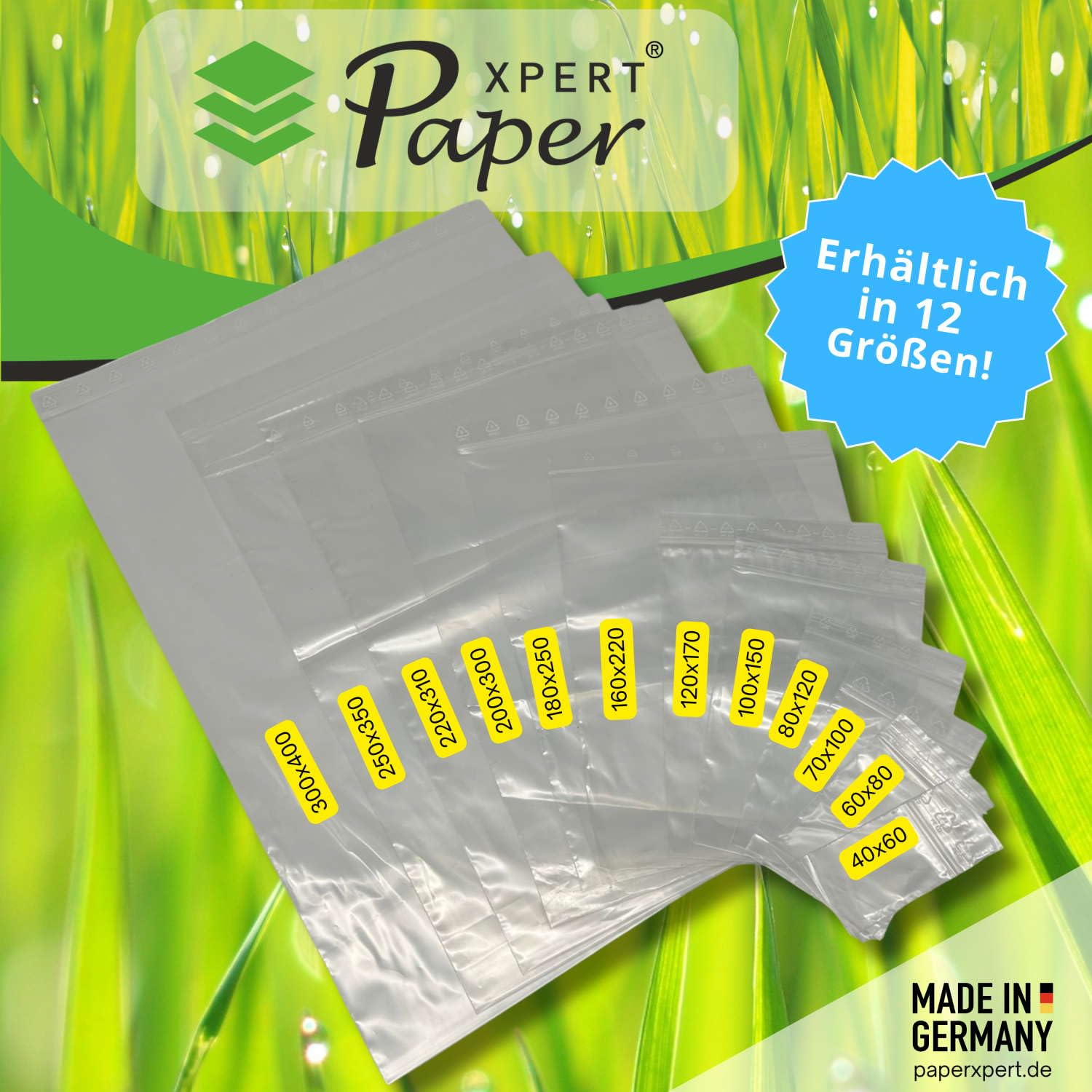 Druckverschlussbeutel 220x310 mm | 1000 Stück | transparent | universell einsetzbar | wiederverschließbar | lebensmittelecht | Premium Markenqualität – Made in Germany