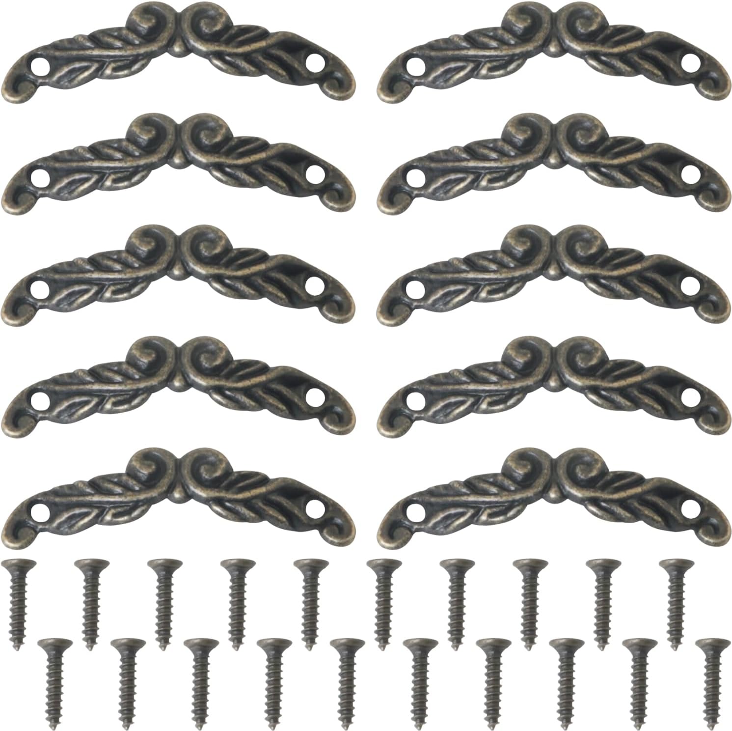 ZCZQC 10PCS Bronze Antique Decorative Handles for Mini Jewelry Boxes Vintage Wooden Boxes Drawer Cabinets Chest Arched Handles 1.77x0.39 Inches Zinc Alloy