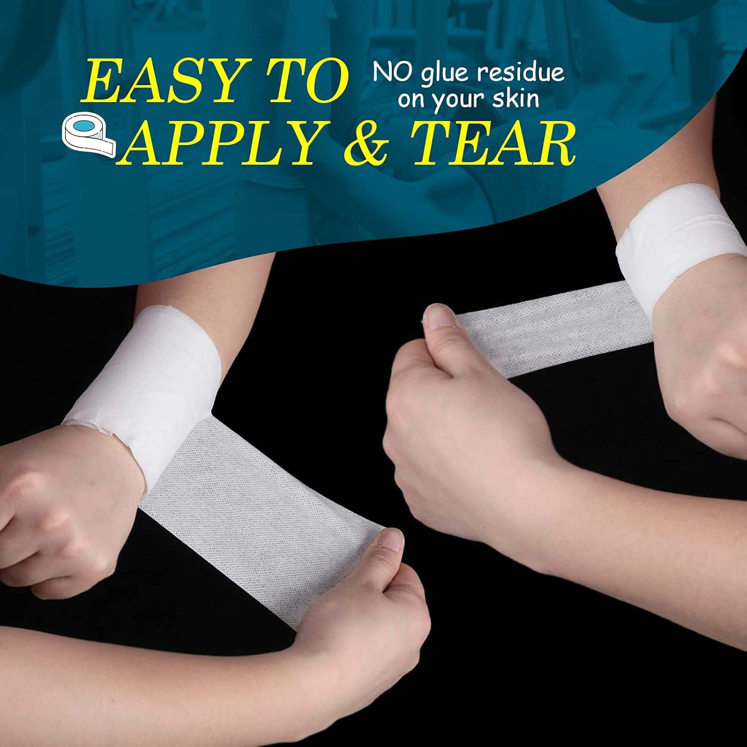 4 Rolls Non-Woven Cover Stretch Tape Breathable Non-Woven Tape Protective Adhesive Bandage Roll Film, 2 Inch x 5.47 Yard, 4 inch x 5.47 Yard - Image 5