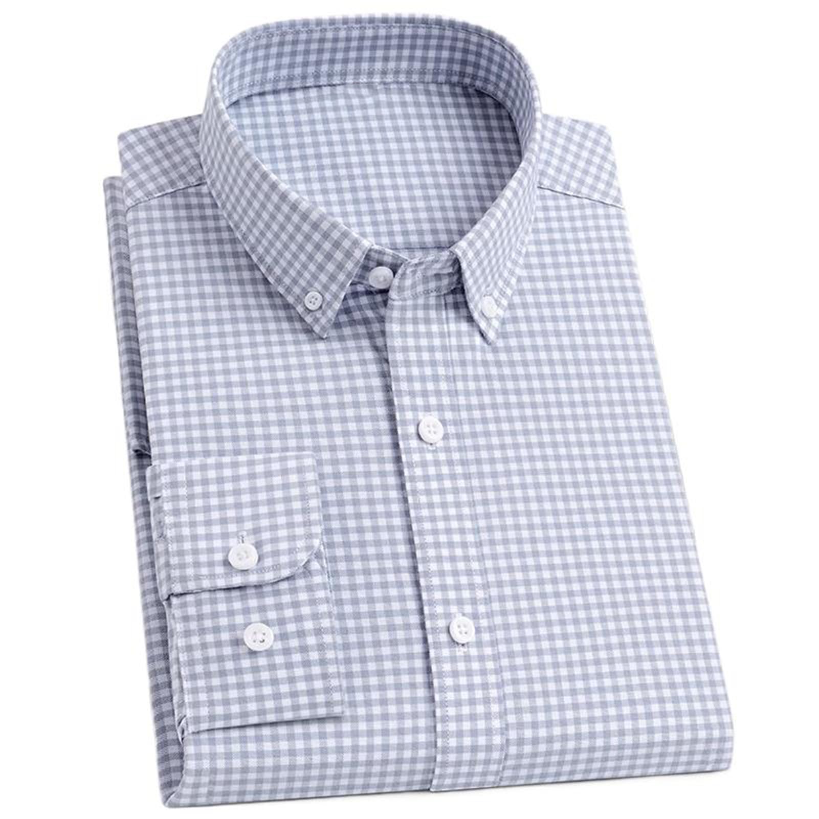 Camicia a Quadri Manica Lunga Uomo Business Casual per Uomini-Color2-
