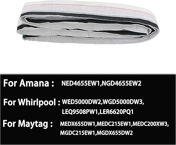 Dryer Drum Felt Seal Replacement for Amana NED4655EW1,NGD4655EW2,Whirlpool WED5000DW2,WGD5000DW3,LEQ9508PW1,LER6620PQ1,Maytag MEDX655DW1,MEDC215EW1,MEDC200XW3,MGDC215EW1,MGDX655DW2.