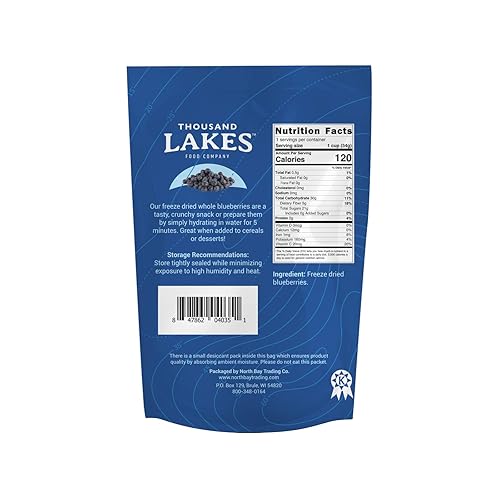 Miniatura 5 de Thousand Lakes Paquete de 3 paquetes de 2 bayas liofilizadas (6 bolsas en total) | 100% frambuesas enteras, arándanos enteros y fresas en rodajas