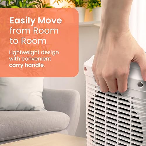 Miniatura 8 de Pro Breeze Calentador eléctrico portátil de cerámica de 1500 W para uso en interiores, termostato ajustable, calentador de espacio pequeño para el