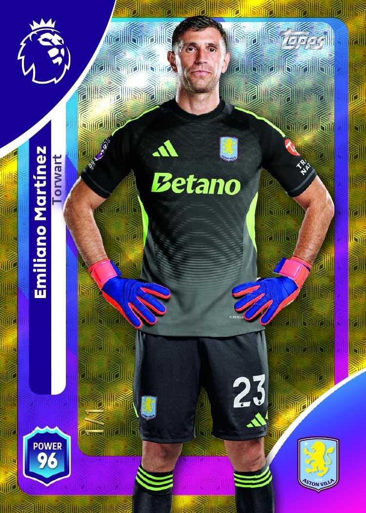 Topps Premier League 2026 - Debüt-Edition - Full Box - 28 Päckchen pro Box (280 Karten), 3 oder mehr Spezialeinlegekarten pro Packung.