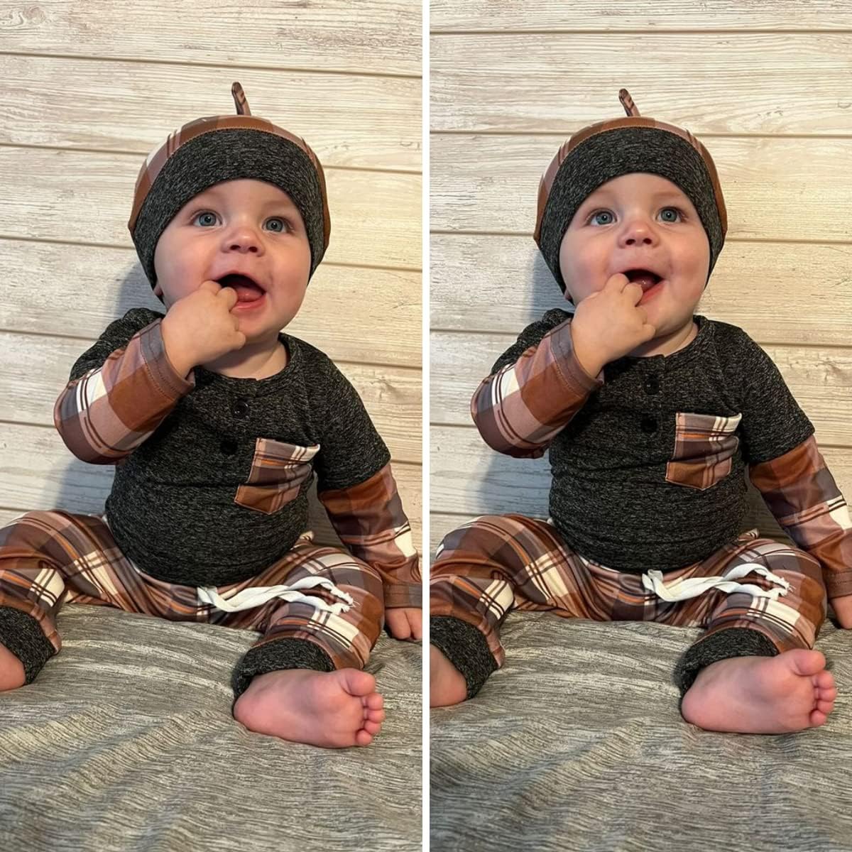 Aalizzwell Newborn Infant Baby Boys Fall Winter Outfit - Image 2