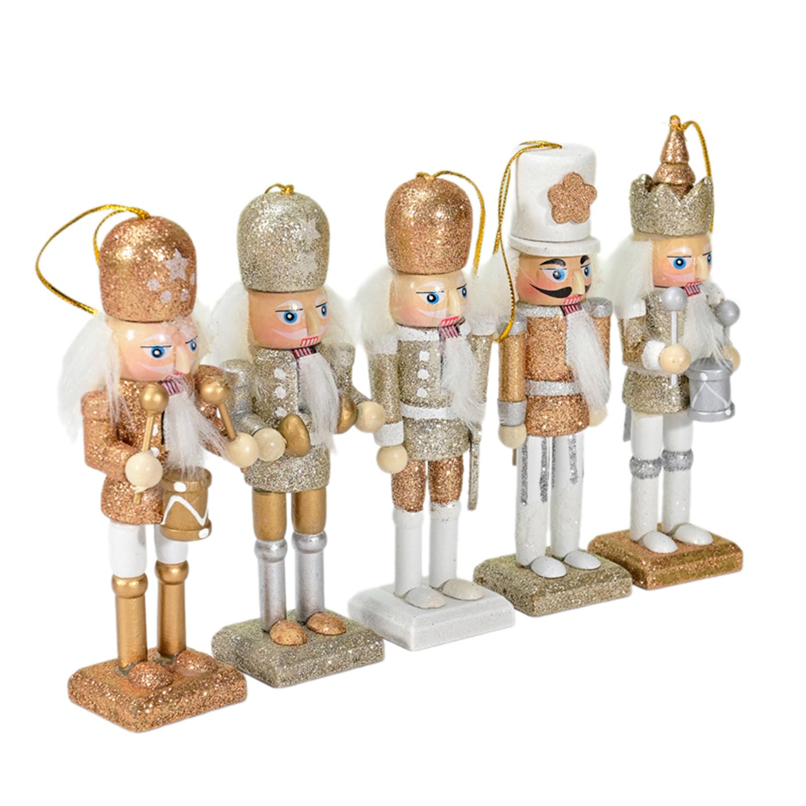 Kalttoy Multicolor Stylish Nutcrackers Display Ornament Unique Wood Nutcrackers Desk Decoration With Gold And Silver Highlight For Party Unique Designs