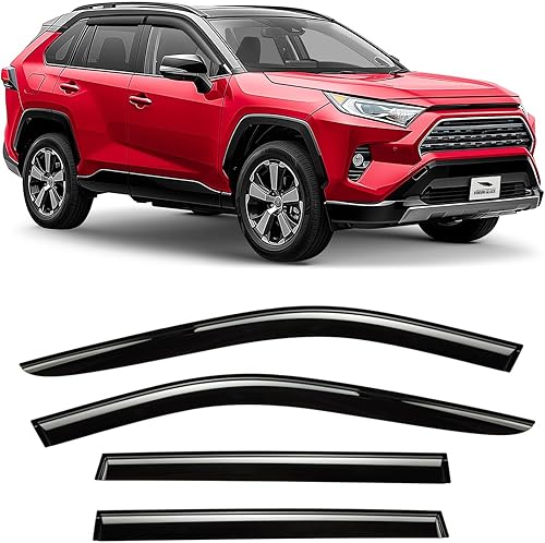 Miniatura 1 de Voron Glass Protectores de lluvia extra duraderos con cinta adhesiva para Toyota RAV4 2019-2024, deflectores de ventana, viseras de ventana de