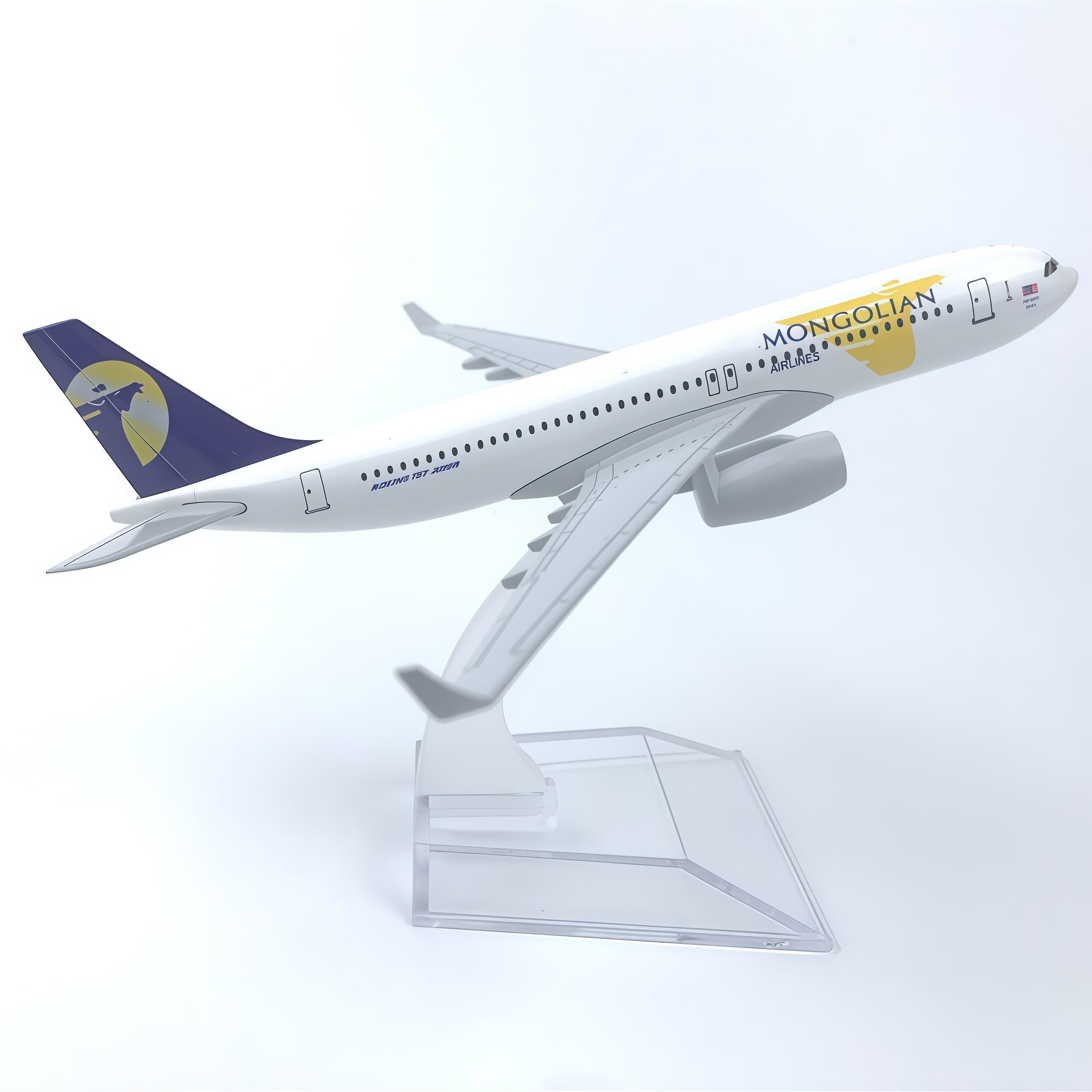 LGSRSNXHTX 16cm Model Plane 1/400 Diecast Metal Airplane Model Mongolian A330 with Stand Aircraft Collectible for Aviation Enthusiasts,Desktop Decor Gift for Adult