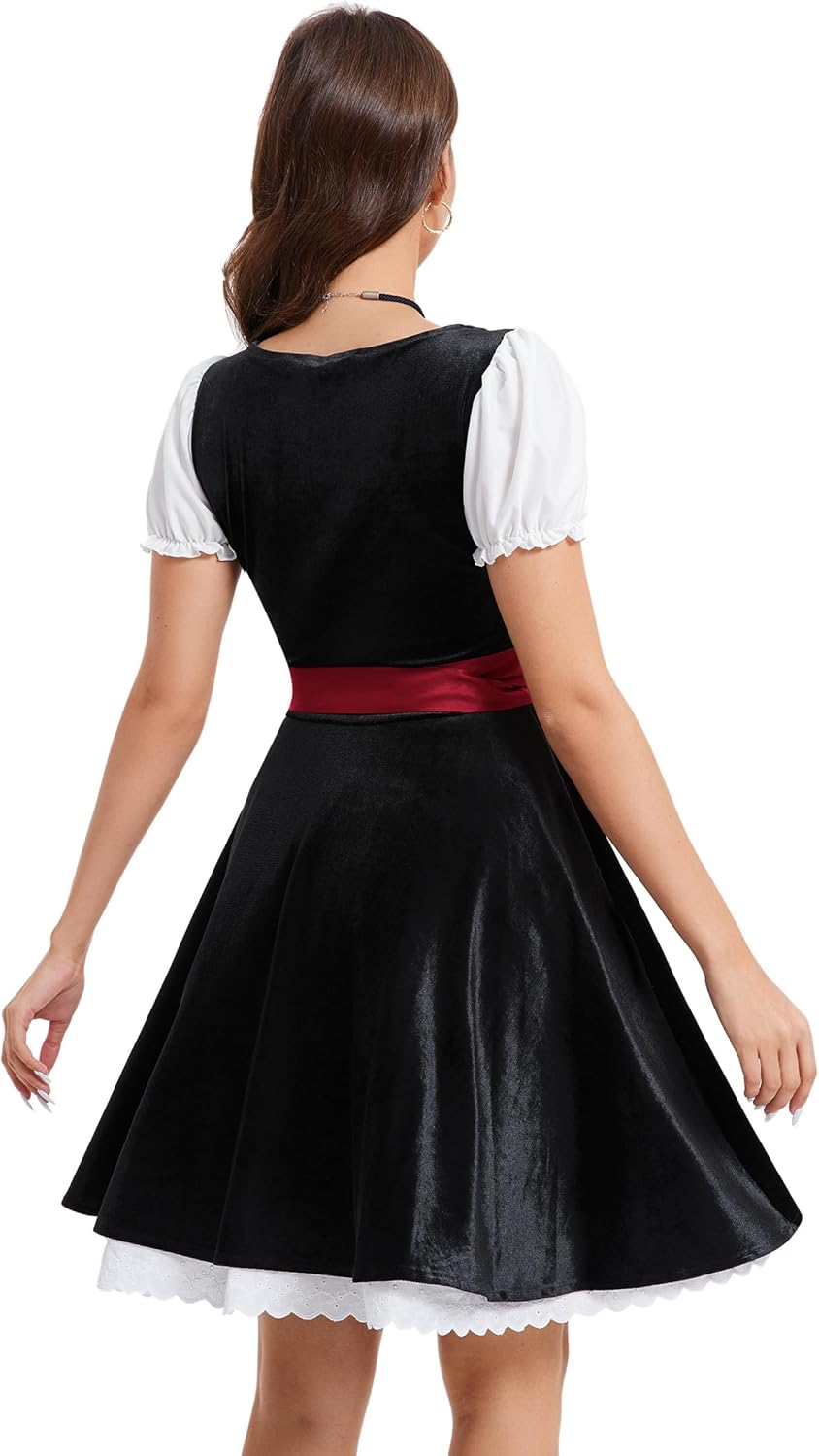 Yesfashion Womens German Dirndl Dress 2 Pieces Costumes for Traditional Beer Bavarian Oktoberfest Carnival Halloween - Image 3