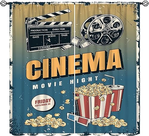 Miniatura 20 de Cortinas retro de cine de los años 80, póster, vestido rojo, película de cámara de cine de los años 90, tratamiento de ventana para cine en casa,