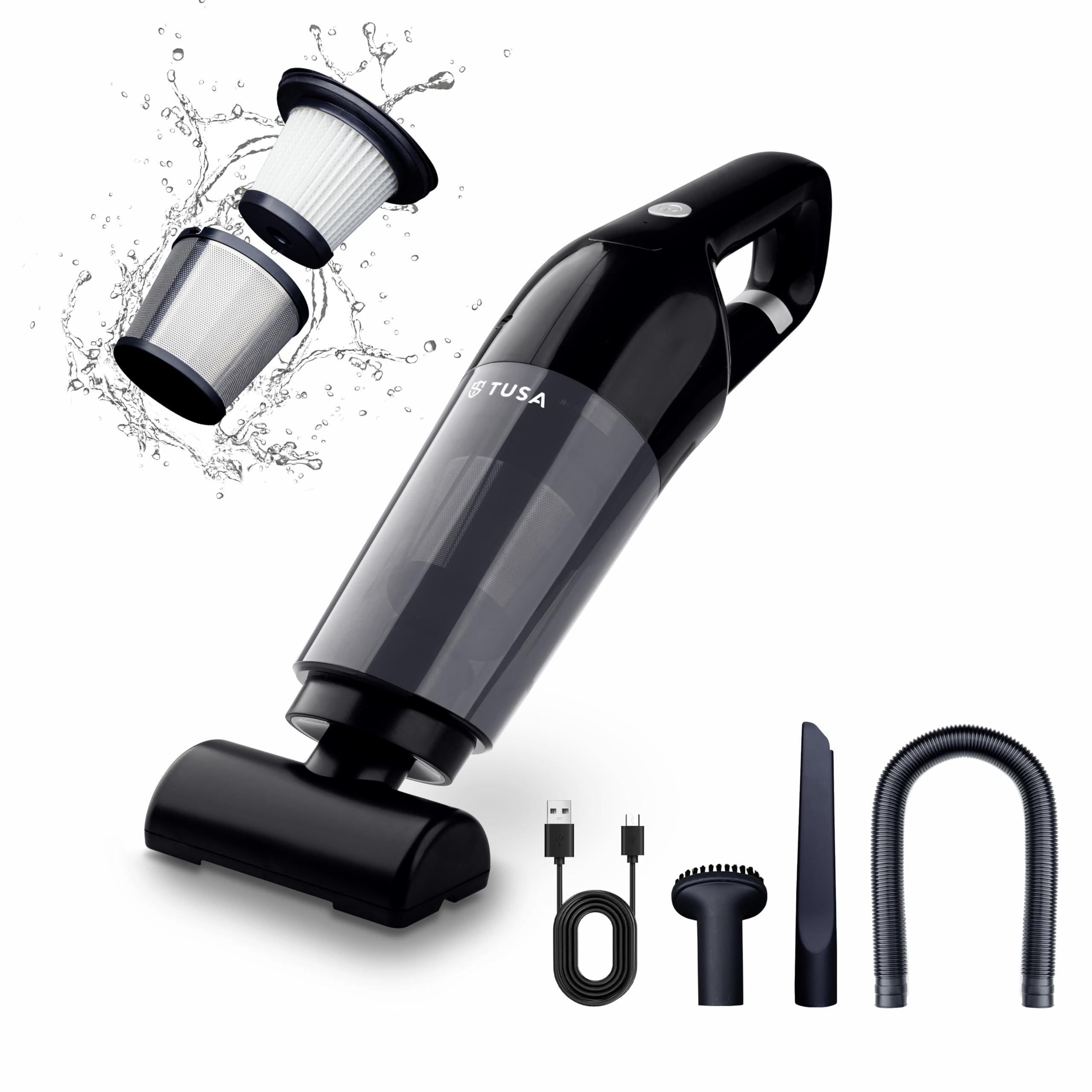 Tusa Cordless Vacuum Cleaner, Portable High Power Brushless Motor Vacuum Cleaner. Powerful Suction - for Car, Pet Hair and Home Cleaning (V2) Black-image-17