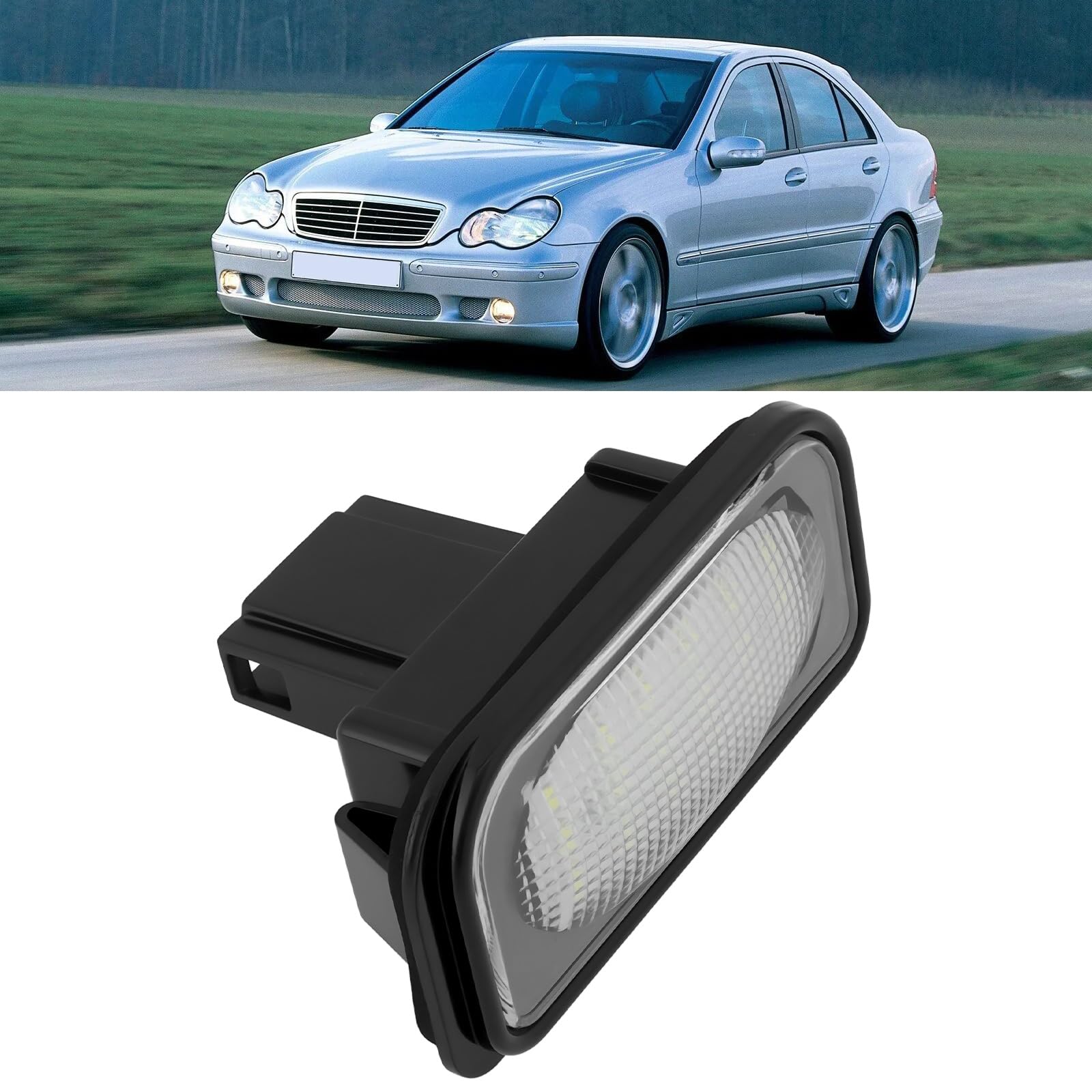 2 luci a LED per targa auto, A2038200556, compatibili con Mercedes-Benz W203 CLK C209 W209 A209 SL R230
