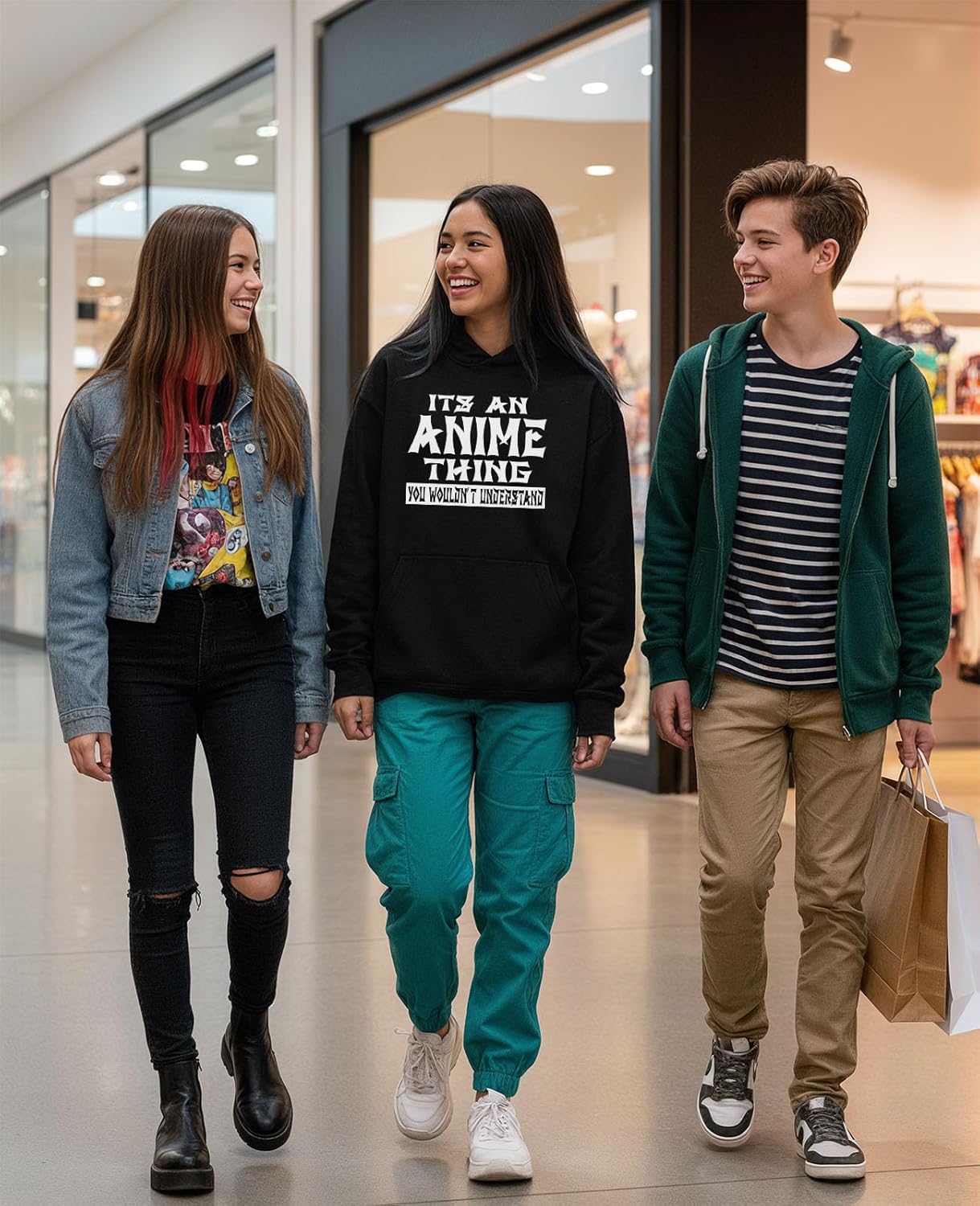 Tstars Japanese Anime Hoodie for Men Funny Manga Hoodies Teen Boys Pullover Otaku Fans Gift Apparel