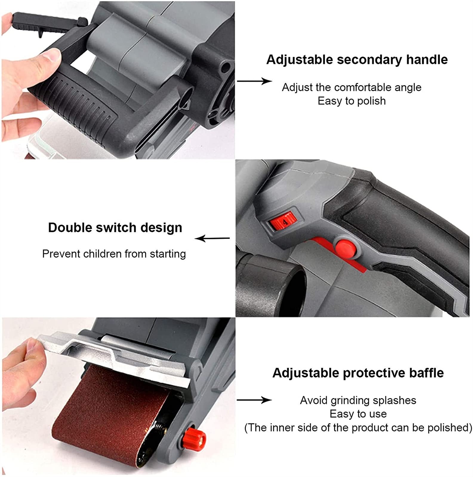 Ponceuse à Bande électrique - Vitesse Variable - 1200W - Bande Abrasive 76x533mm pour dérouillage, décapage Peinture et Polissage