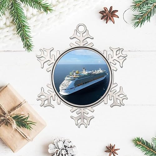 Miniatura 3 de Adornos metálicos de copo de nieve Royal Caribbean Cruise Ship, Florida, Estados Unidos, adorno de Navidad, recuerdo, regalo, adornos colgantes para