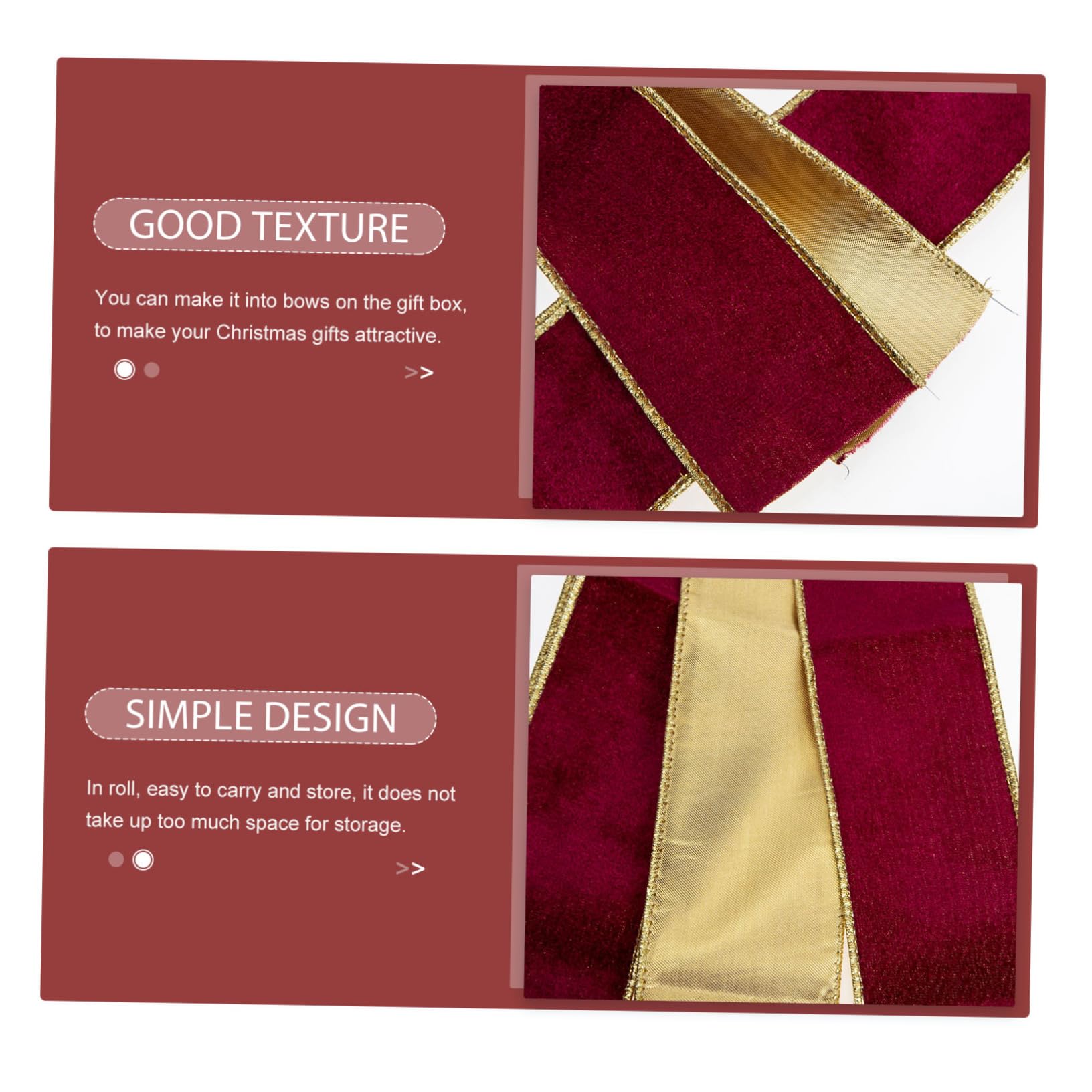 Tofficu 10rollen Neuer Titel Weihnachtsbänder Weihnachtsdeko Geschenkband Für Bastelarbeiten Dunkelrotes Und Grünes Samtband Für Geschenkverpackungen Weihnachtsbaum Und Heimdekoration