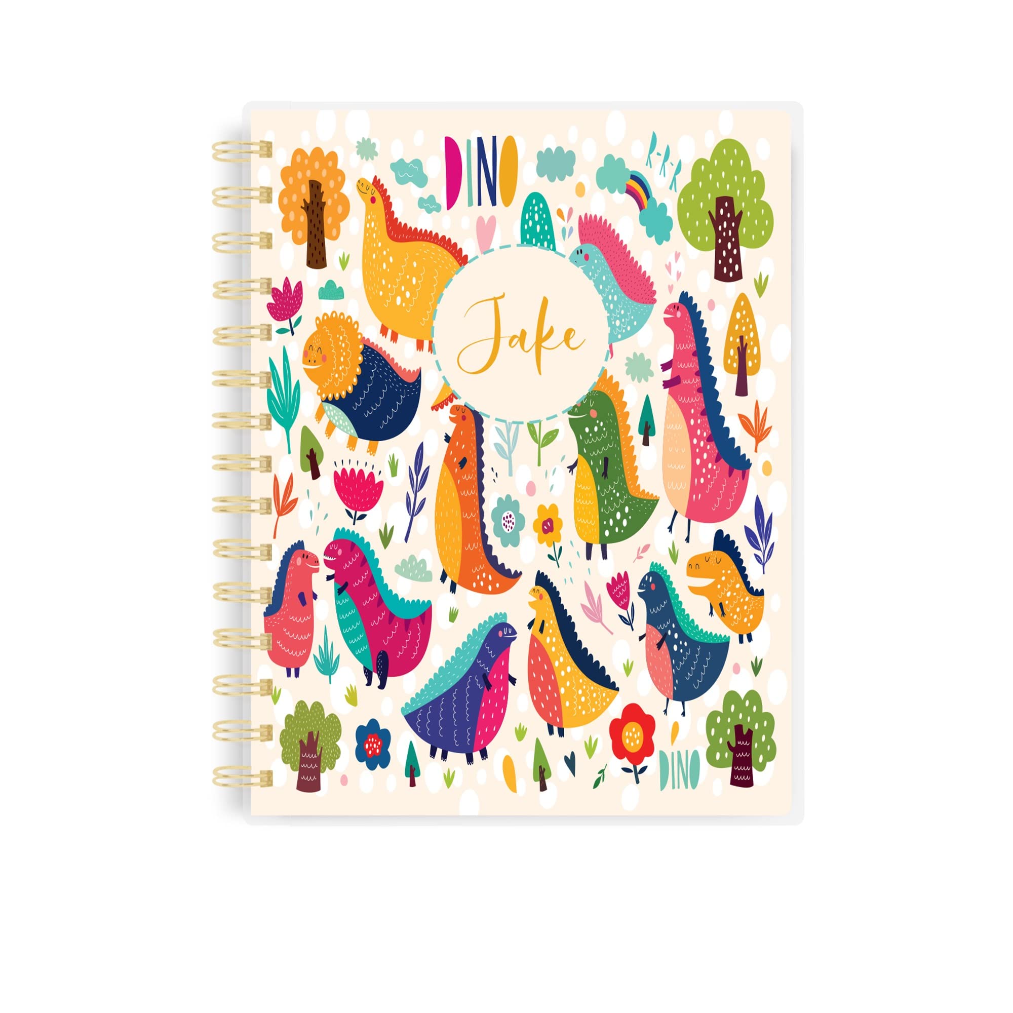 Personalised Dinosaur Notebook for Children, A5 100 Page/50 Sheet Journal for Chlildren, Small Customised Notebook, Birthday Party Gift, Children's Journal, Diary for Boys and Girls, Personalised Gift
