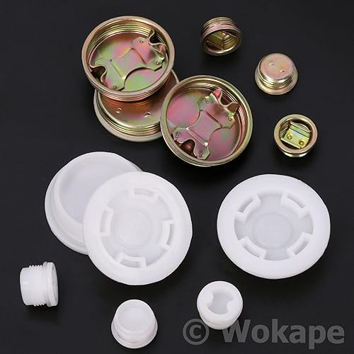 Miniatura 7 de Paquete de 20 tapones con cierre de tambor de 2 pulgadas y 34 pulgadas para barril de 55 galones, tapón de acero con junta + tapa de refuerzo de