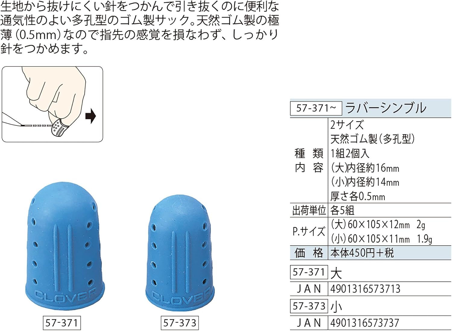 Clover Rubber Thimble Large