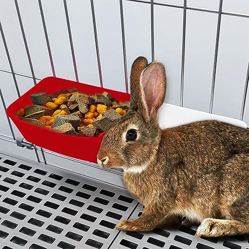 Miniatura 6 de AMZSYLV Paquete de 6 comederos para conejos, bebederos de pollo, grandes tazas de agua para jaula, cachorro, gato, plato de alimentación colgante,